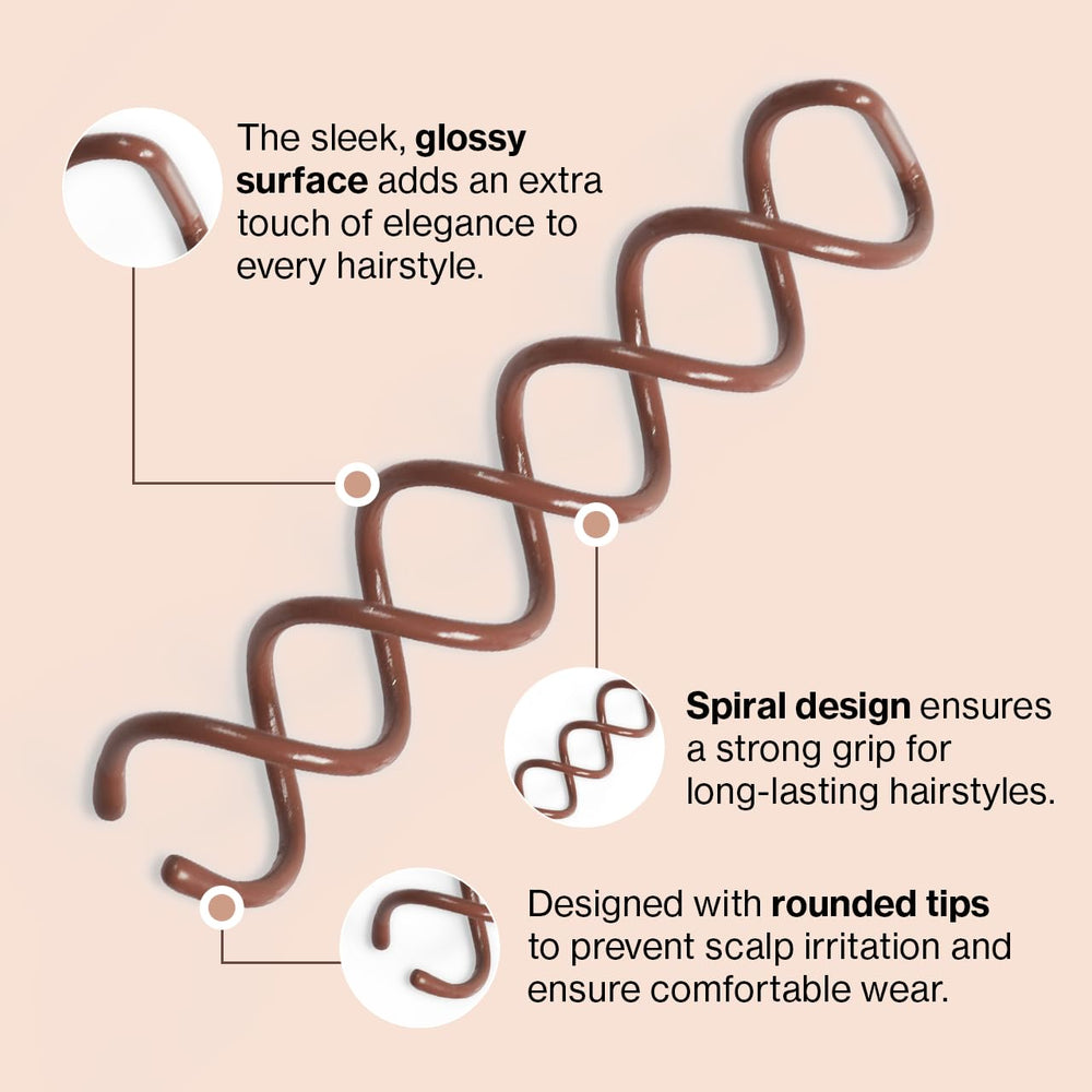 Kitsch spiral bun maker pins with rounded tips for gentle styling.