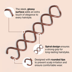 Kitsch spiral bun maker pins with rounded tips for gentle styling.