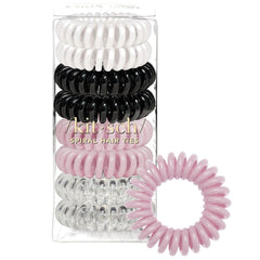 Kitsch spiral hair ties basics 8-pack secure ponytails with gentle, dent-free hold.