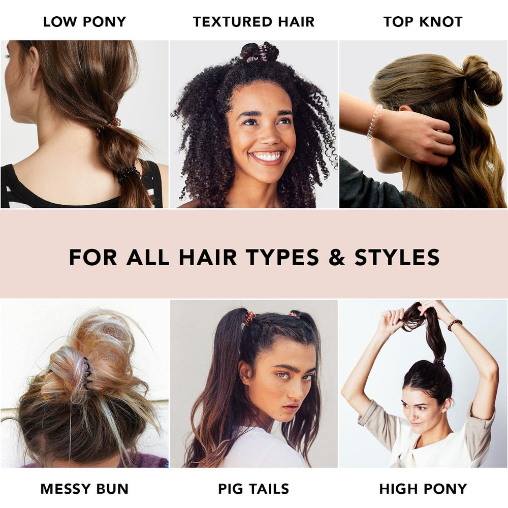Kitsch spiral hair ties brunette feature non-absorbent material for swimmers and workouts.