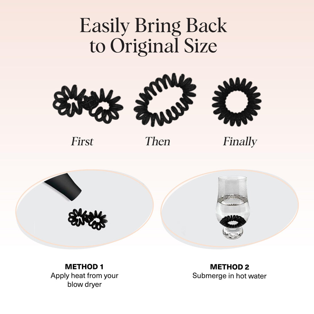 Kitsch spiral hair ties hygienic non-absorbent compared to fabric bands.