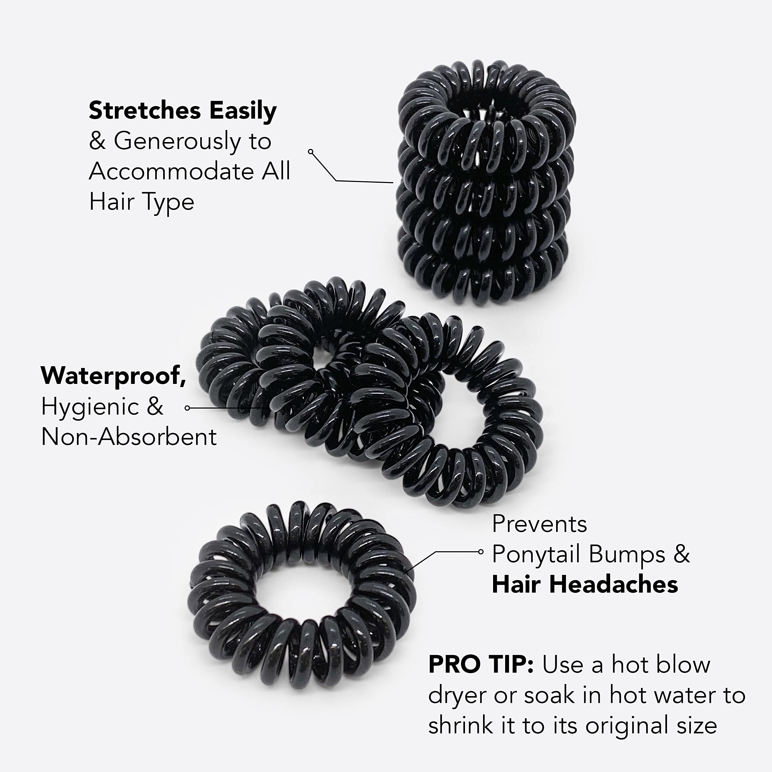 Kitsch spiral hair ties water-resistant for secure wet-hair styling