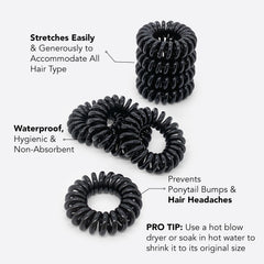 Kitsch spiral hair ties water-resistant for secure wet-hair styling