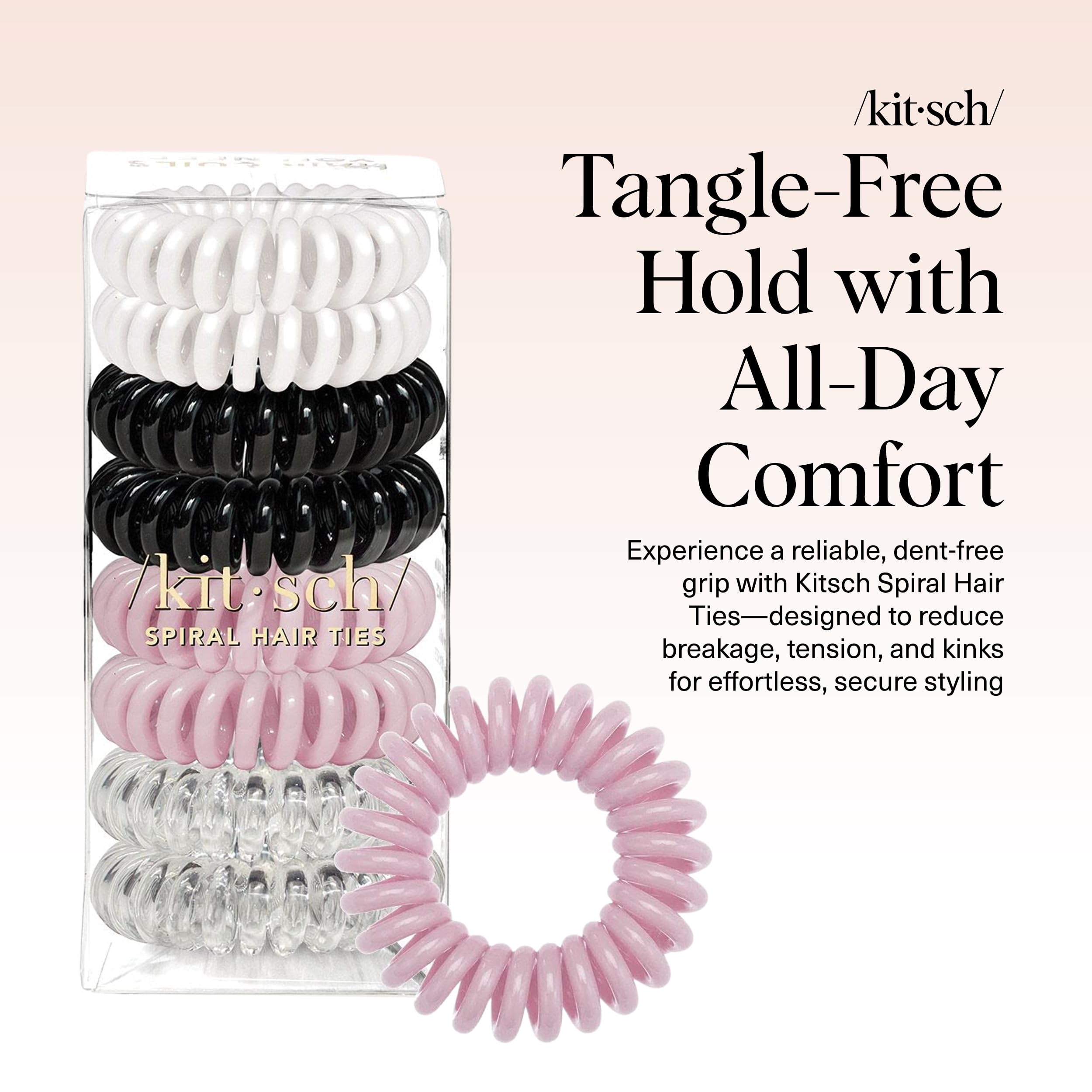 Kitsch spiral hair ties no-damage design prevents snagging and breakage.