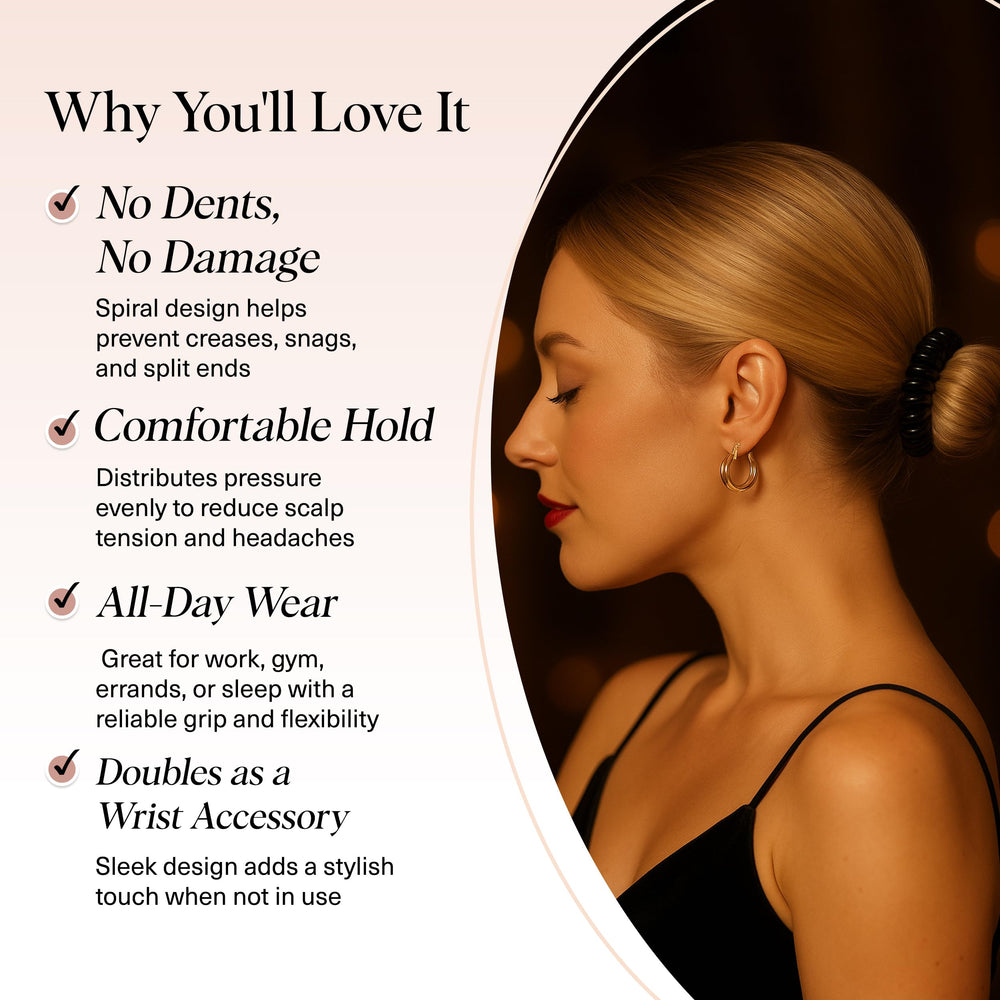 Kitsch spiral hair ties tangle-free removal for all hair textures.