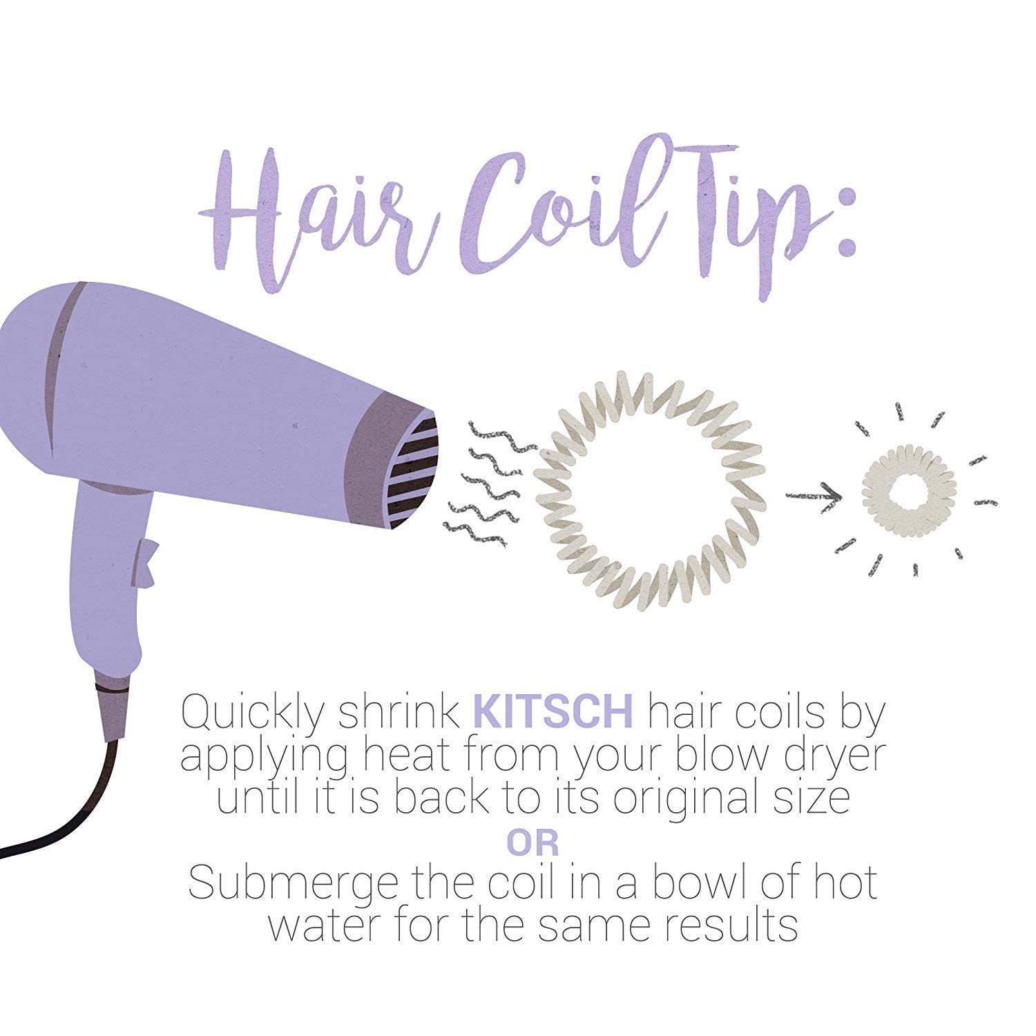 Kitsch spiral hair ties easy to remove after workouts