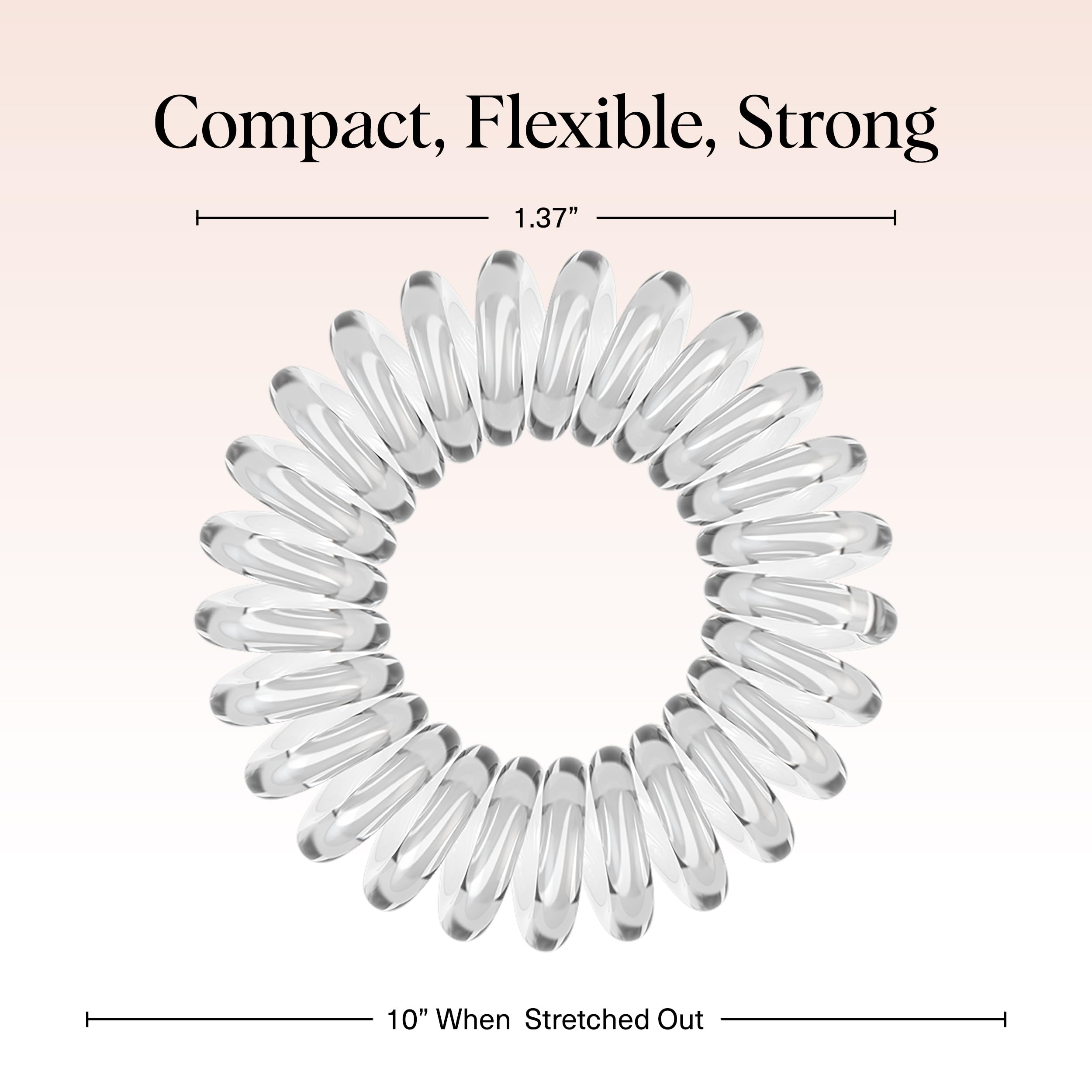 Kitsch spiral hair ties double as stylish wrist accessories in colors.