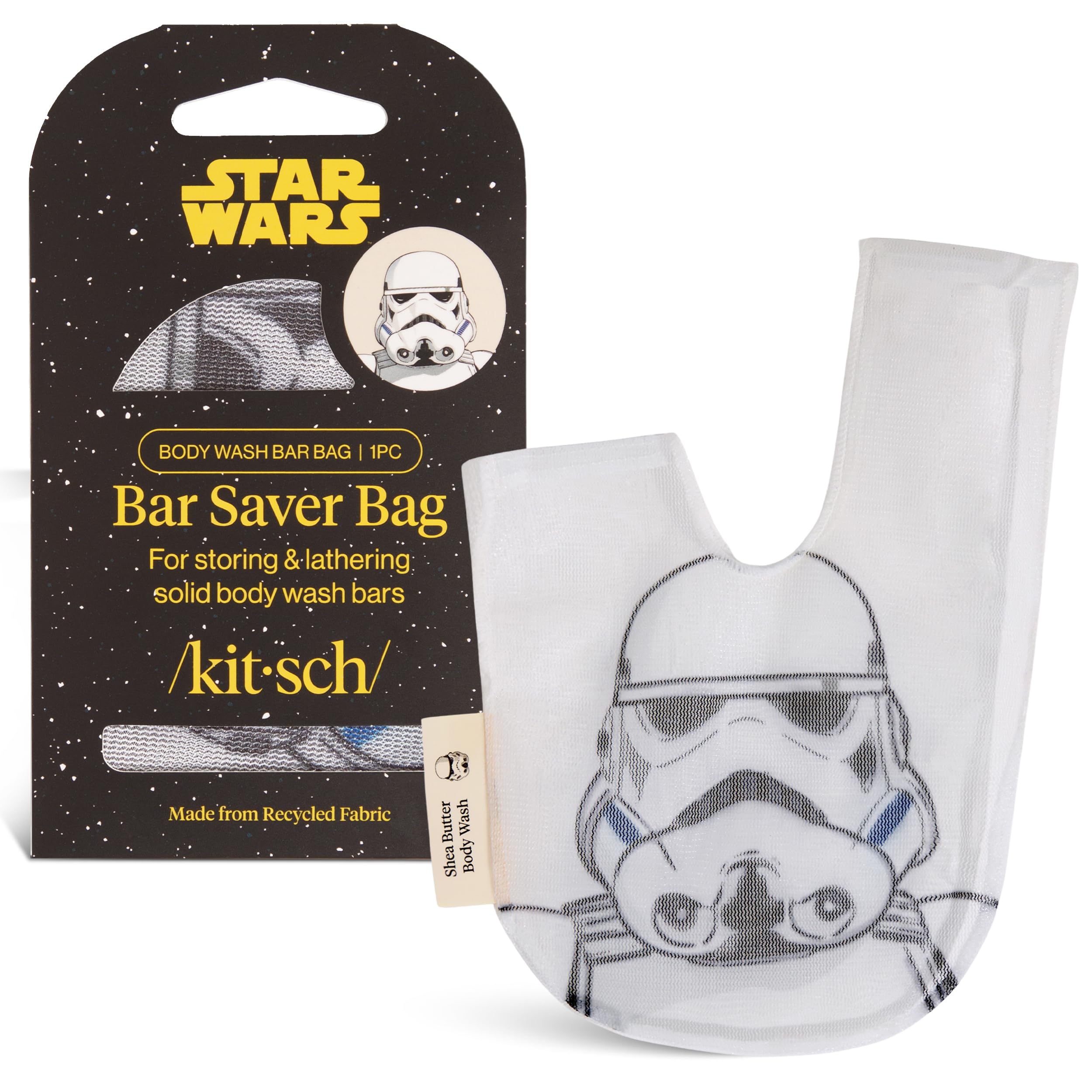 Kitsch Stormtrooper: bolsa de jabón de malla, ideal para viaje.