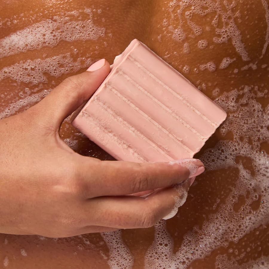 Kitsch Tart Cherry Soap Bar scent notes include raspberry, rose, jasmine.