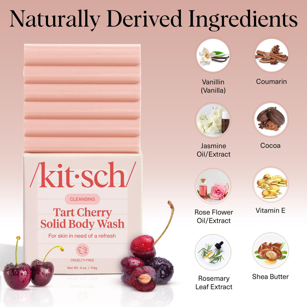 Kitsch Tart Cherry Soap Bar travel-ready compact form for trips.