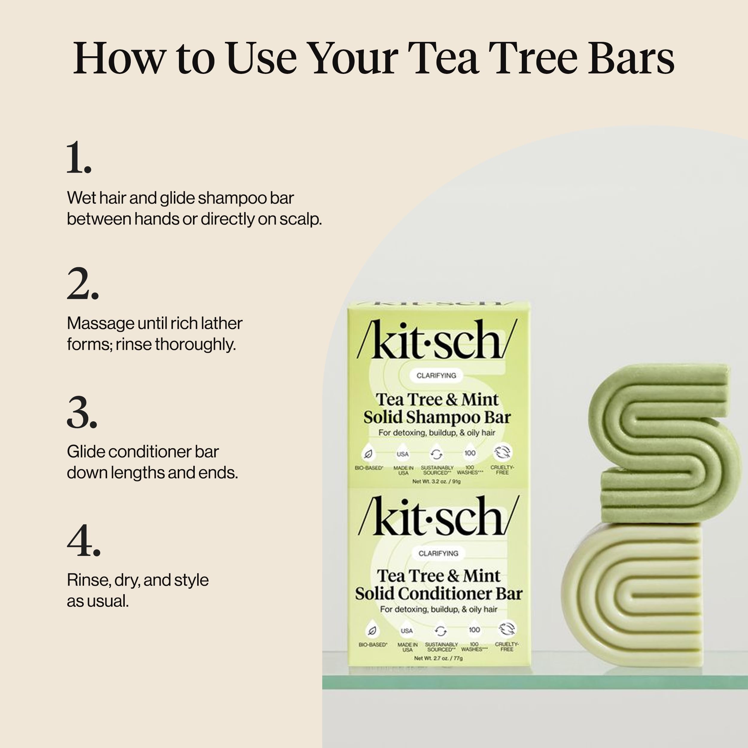Kitsch Tea Tree Bar travel-friendly packaging ideal for gym or on-the-go.