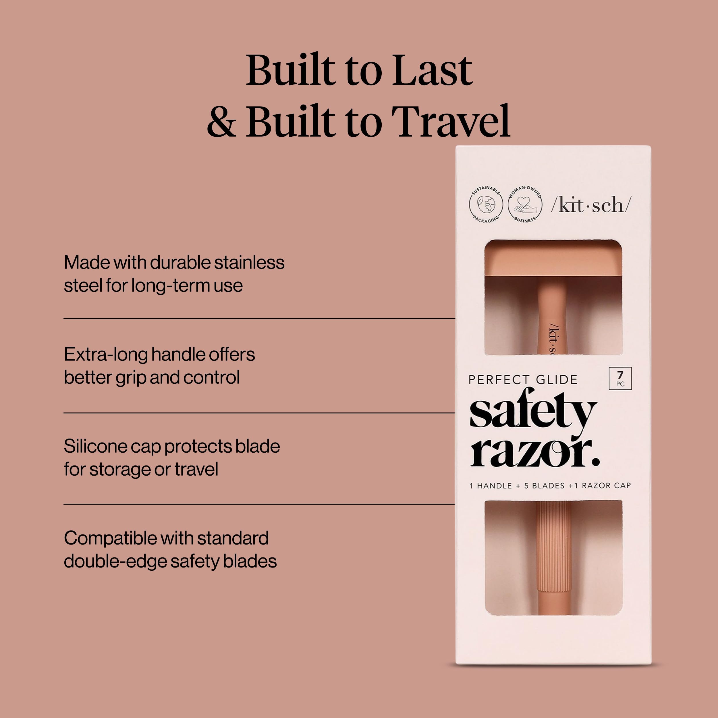 Kitsch terracotta color razor box display for elegant storage