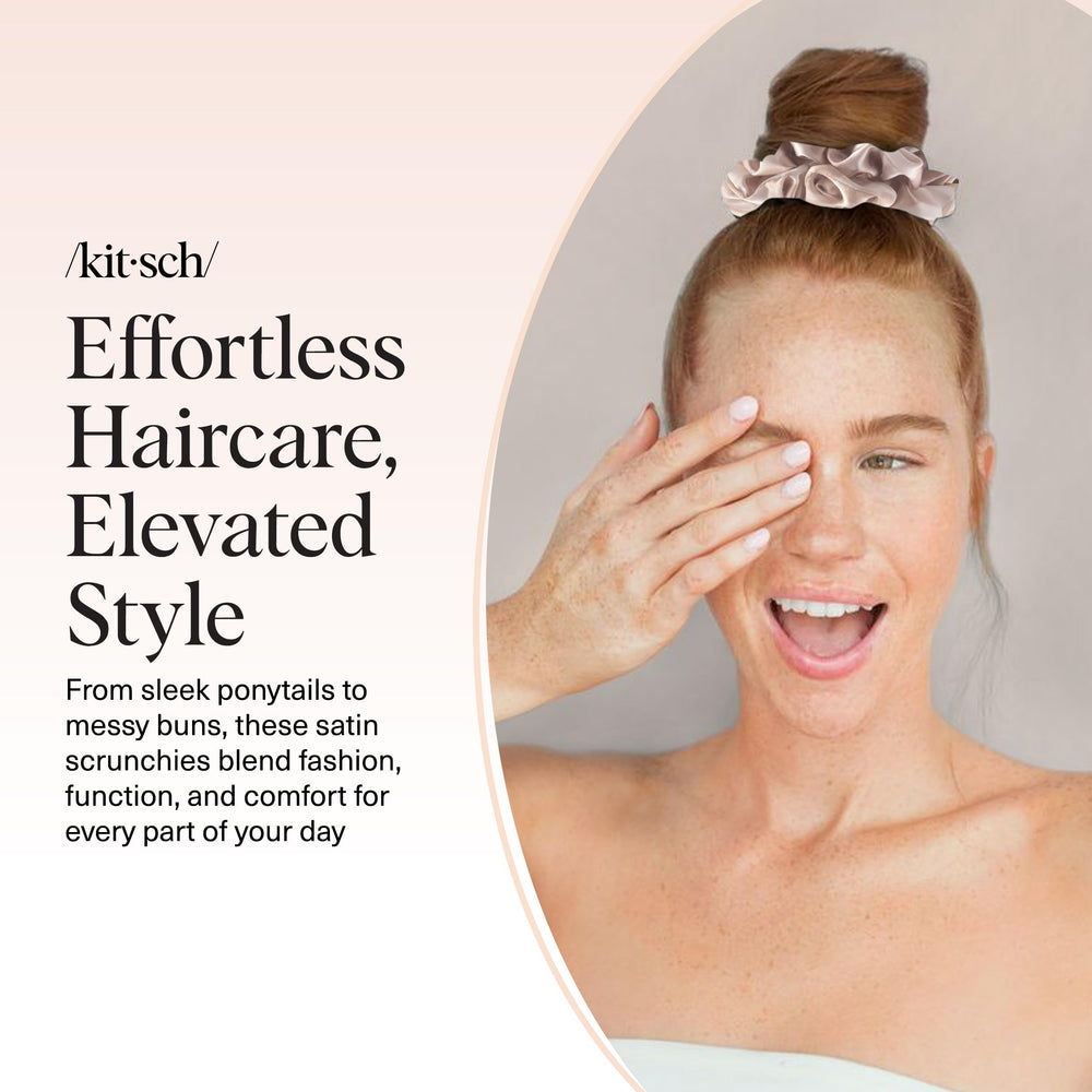 Kitsch scrunchies gentle on curly, straight, and textured hair.