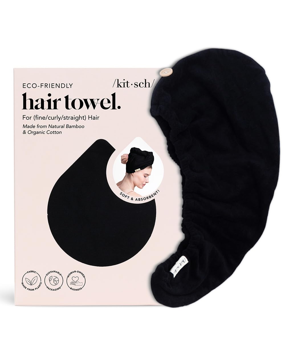 Kitsch toalla microfibra para cabello rizado, definición y control del frizz.