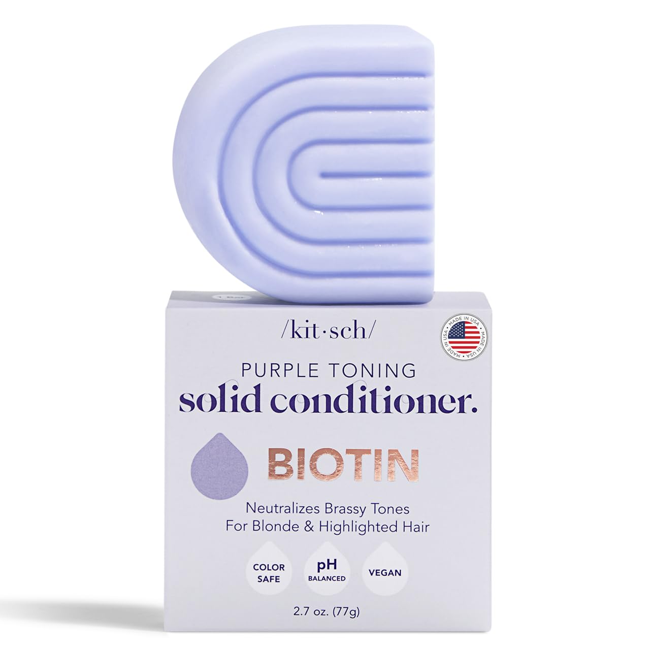Kitsch tono púrpura acondicionador barra: ideal para uso diario en cabello teñido.