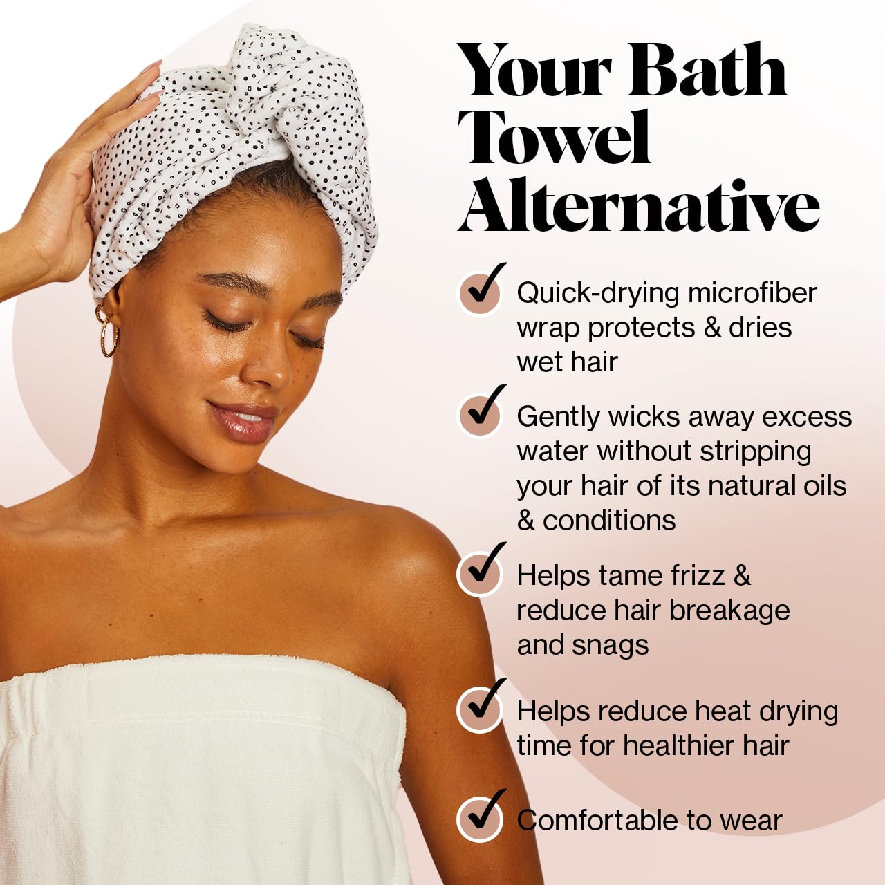 Kitsch travel-friendly hair wrap compact for on-the-go drying.