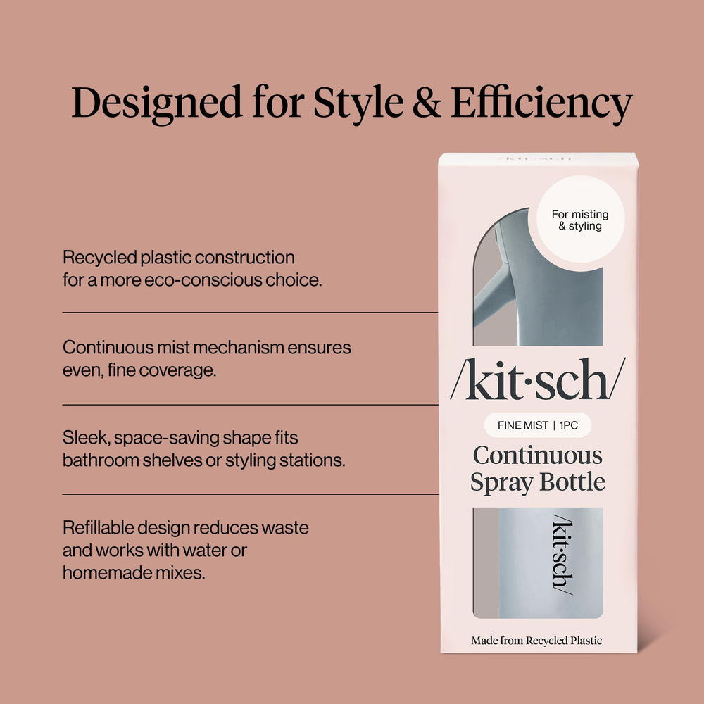 Kitsch travel-size mist bottle ready for on-the-go styling.