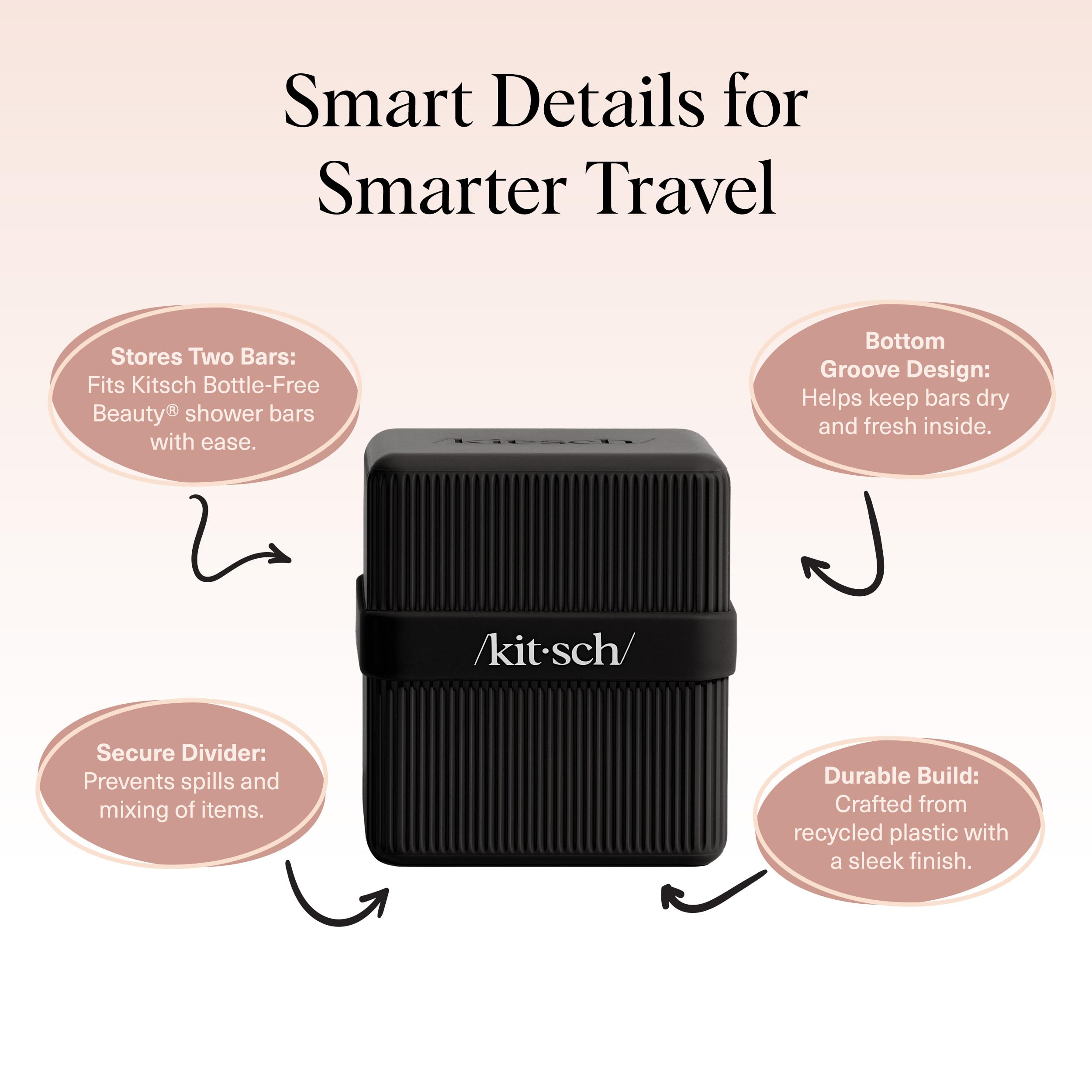 Kitsch 2-compartment variant keeps two bars neatly separated for travel.