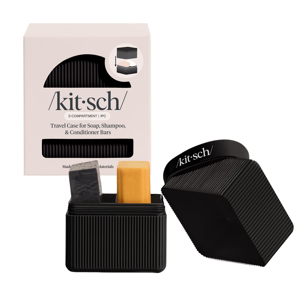 Kitsch travel soap case leak-proof seal prevents mess during flights.