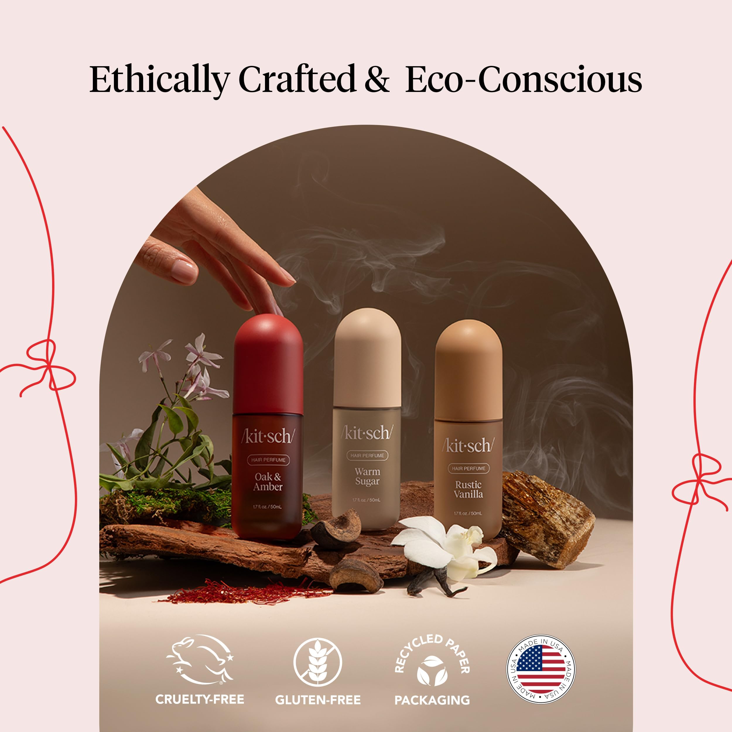 Kitsch vegan Cruelty-free label, clean beauty promise.
