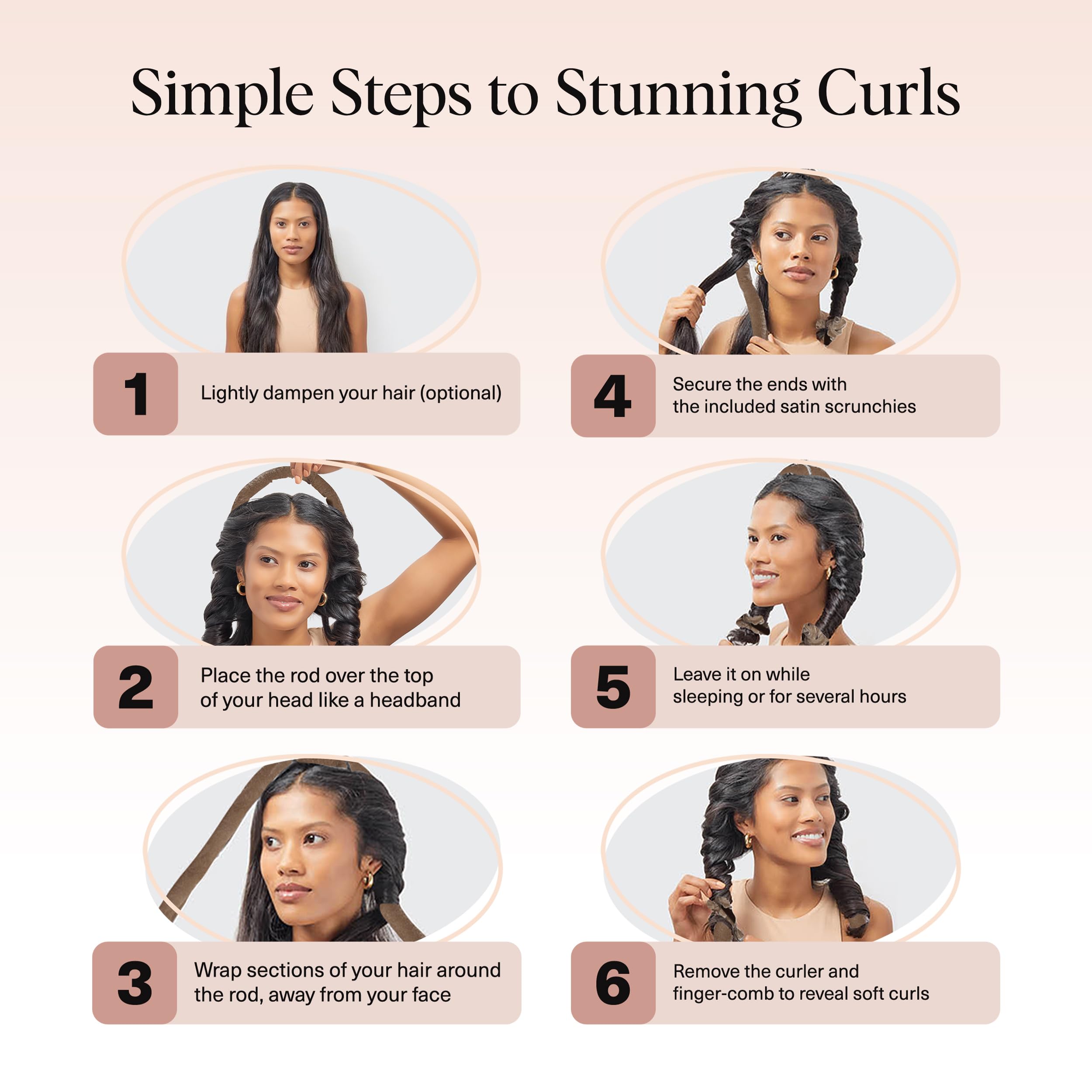 Kitsch Velvet XL rolled hair for natural-looking curls.