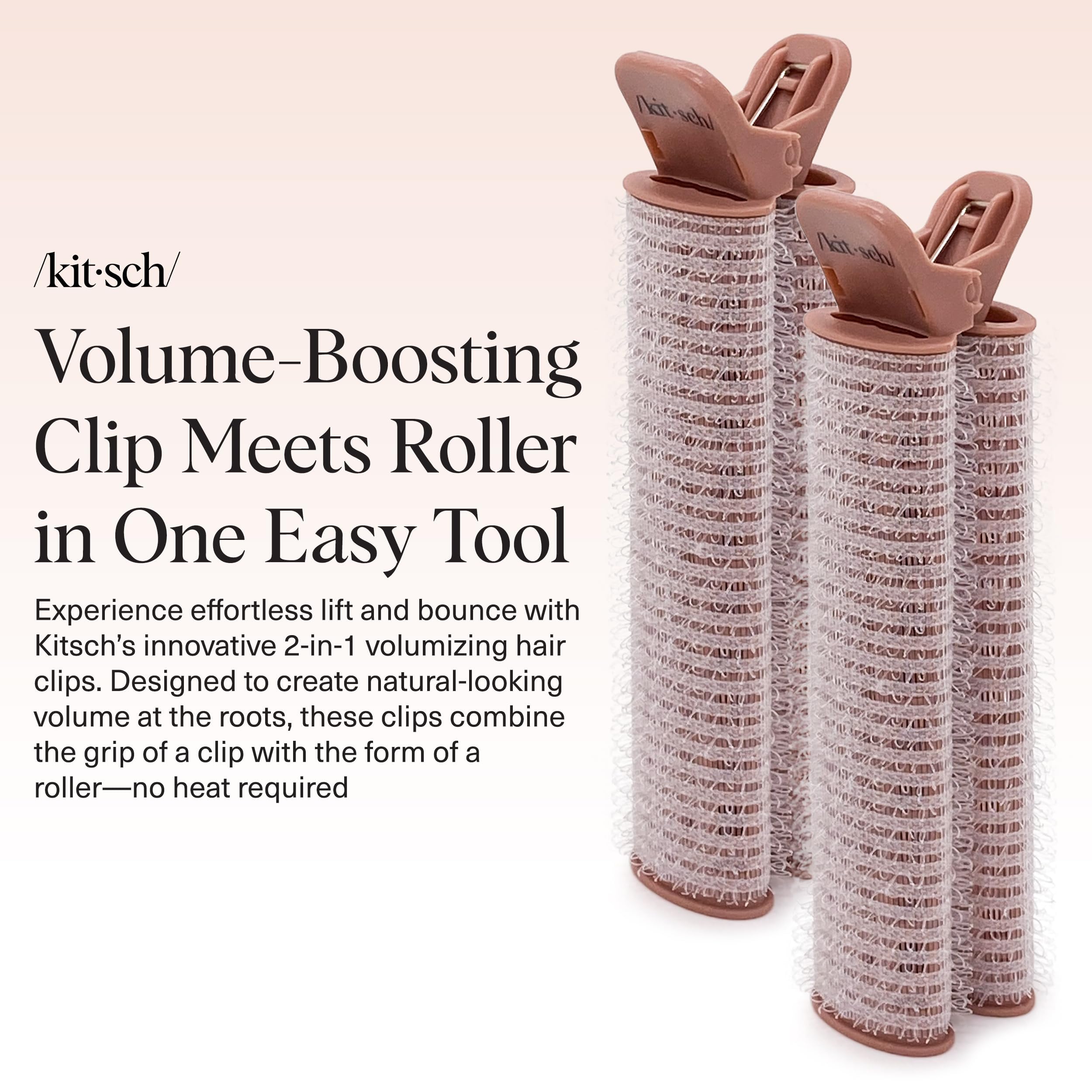 Kitsch roller clip in action on dry hair providing quick lift.