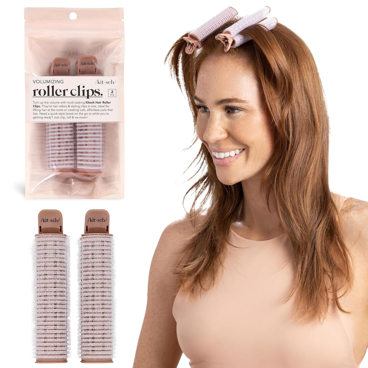Kitsch volumizing hair clips closeup lifting roots for natural volume.