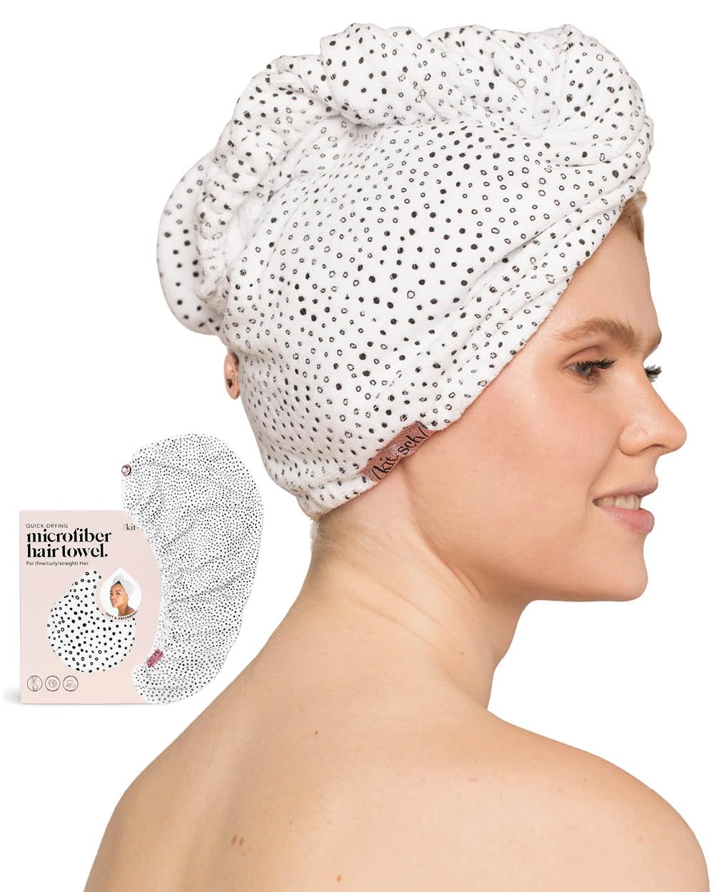 Kitsch microfiber turban for wet hair with minimal snagging.