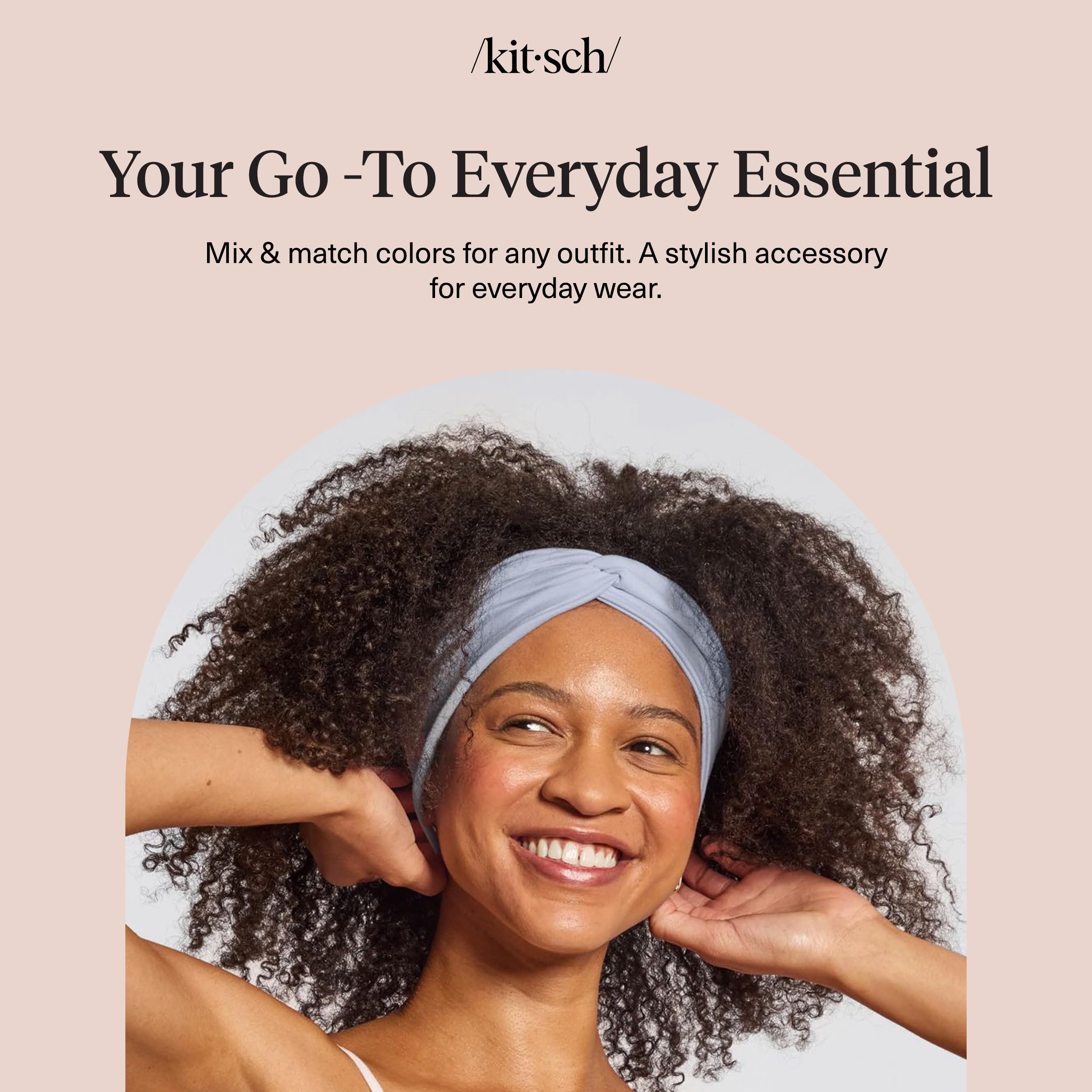 Kitsch wide headbands fashionable colors, complements outfits while keeping hair neat.