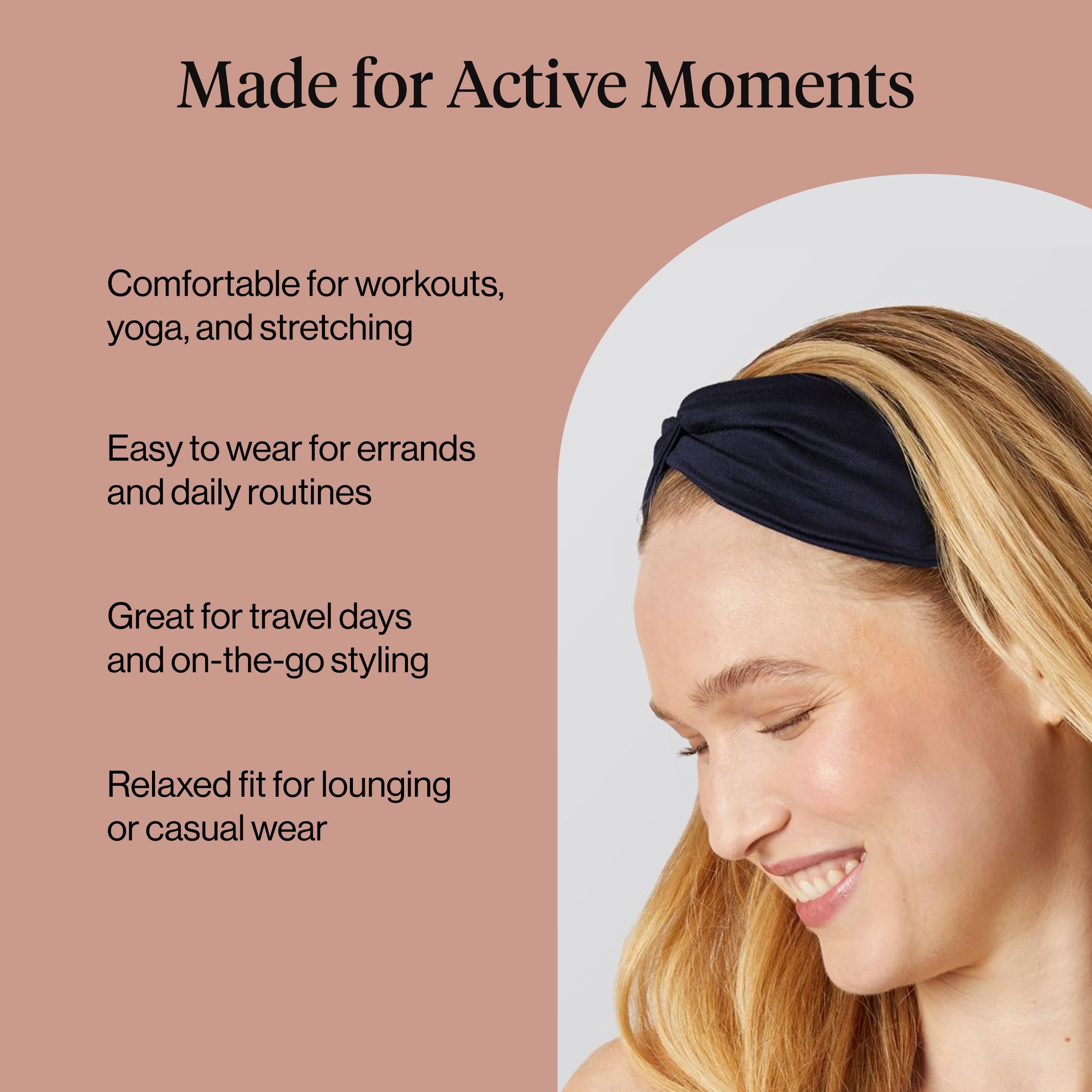 Kitsch wide headbands stretchy-fabric design, fits all head sizes.