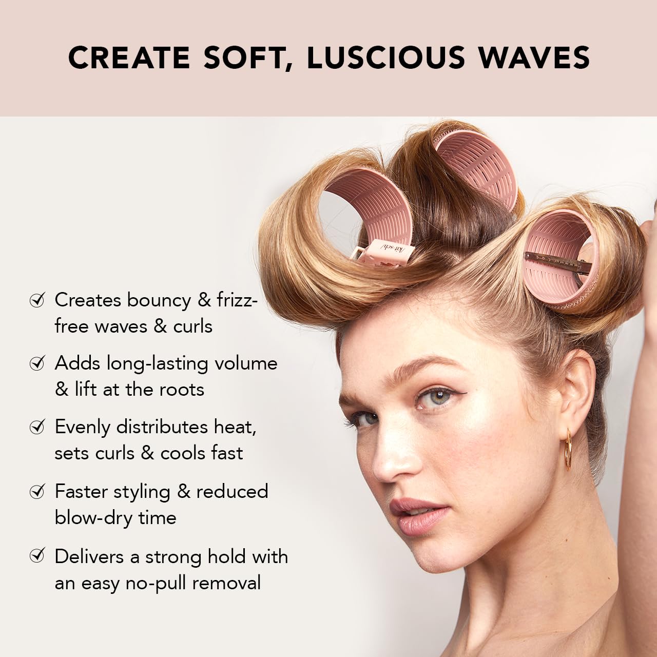 Kitsch XL rollers in use deliver smooth, voluminous blowouts.