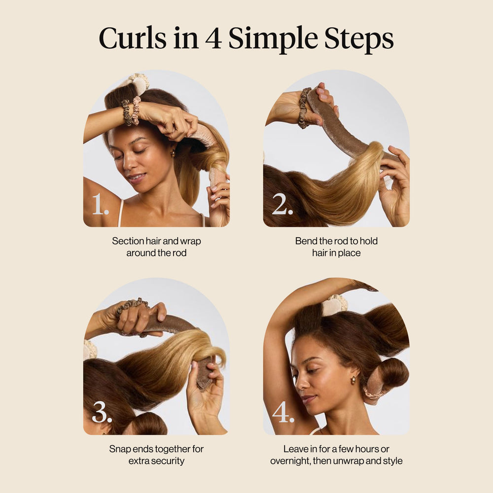 Velvet surface minimizes friction to reduce frizz and tangles.