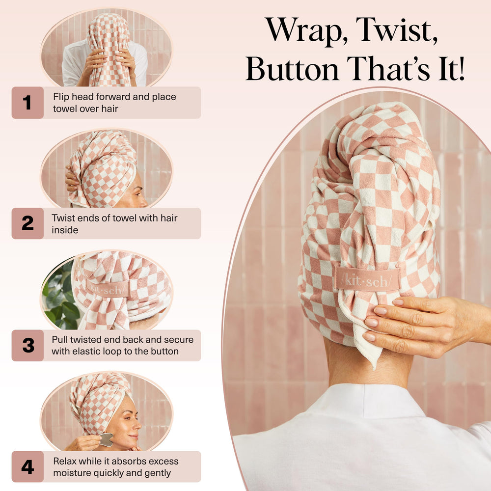 Kitsch towel wrap helps reduce frizz and protect natural texture
