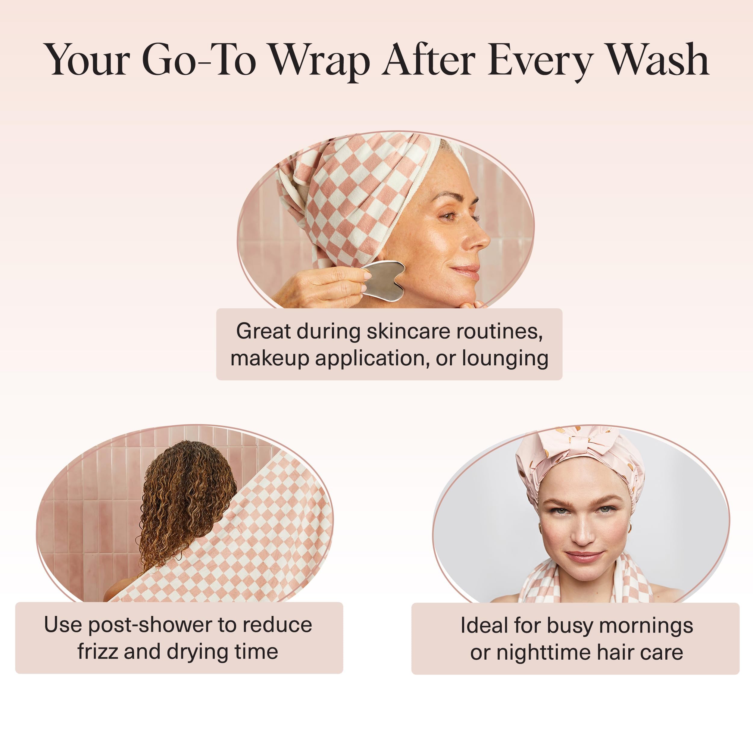Kitsch terracotta checkered towel is lightweight for travel and gym use