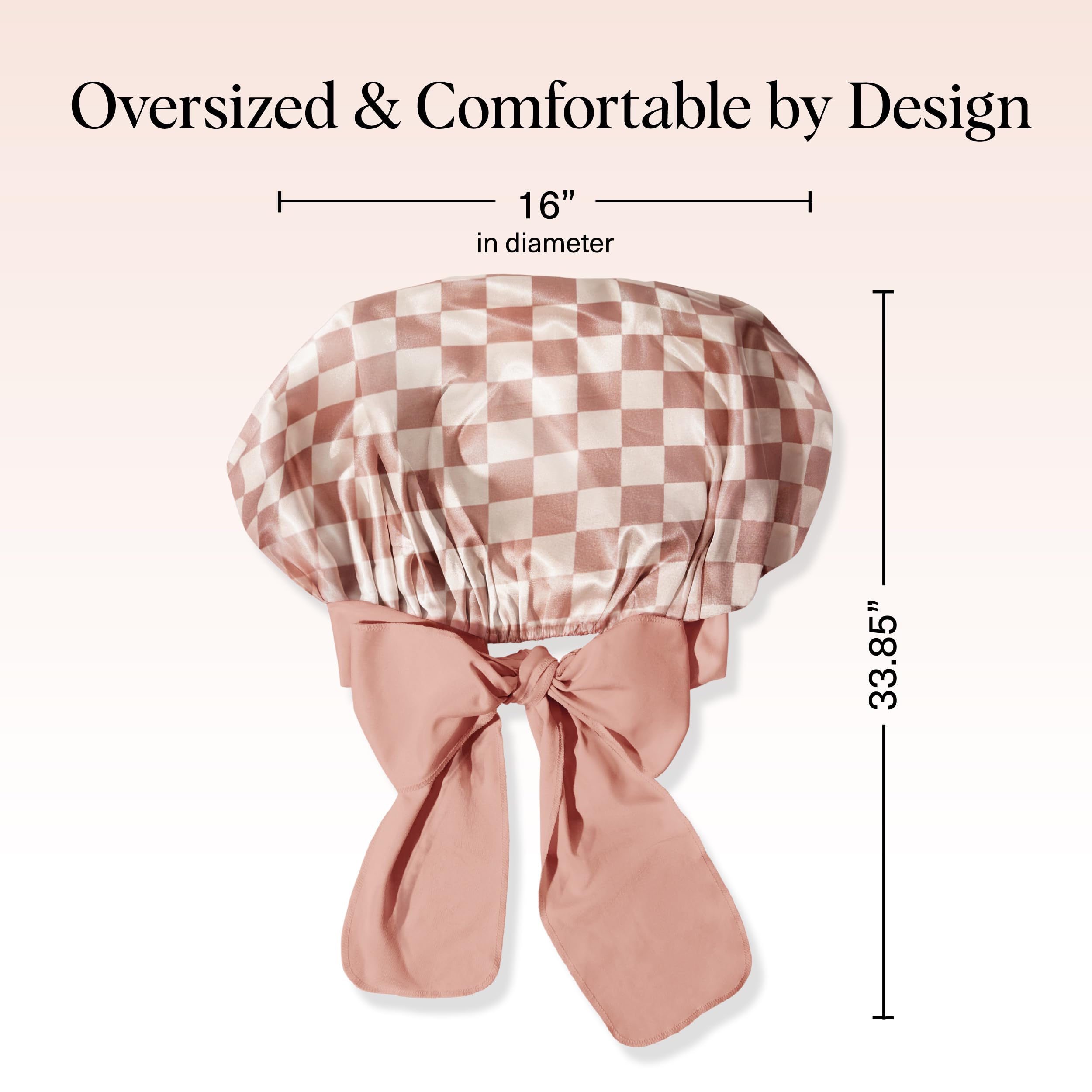 Kitsch XL satin bonnet fits all hair types, including textured and curly hair.