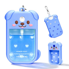 Kivzex dog silicone case blue for Touchland 1oz spray secures grip.