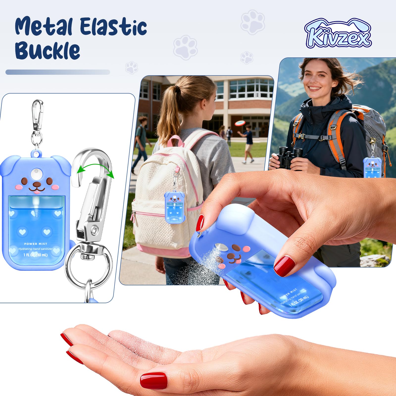 Kivzex case with 360° rotating keychain clip for travel.