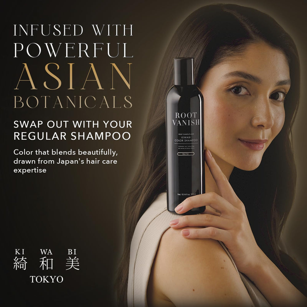 KIWABI Hair Color Shampoo application process highlights 2–3 minute color activation