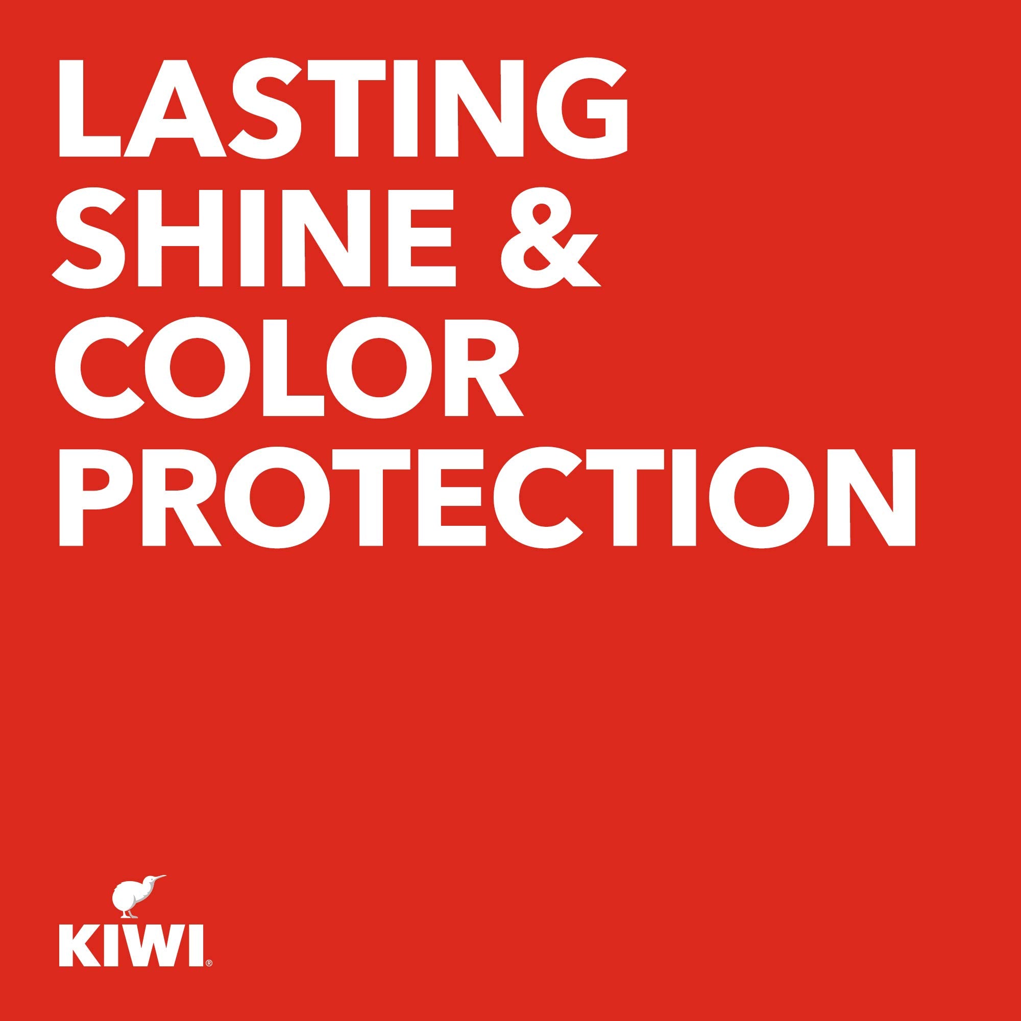KIWI Instant Shine and Protect demonstrates buffing action for a high-gloss leather look.