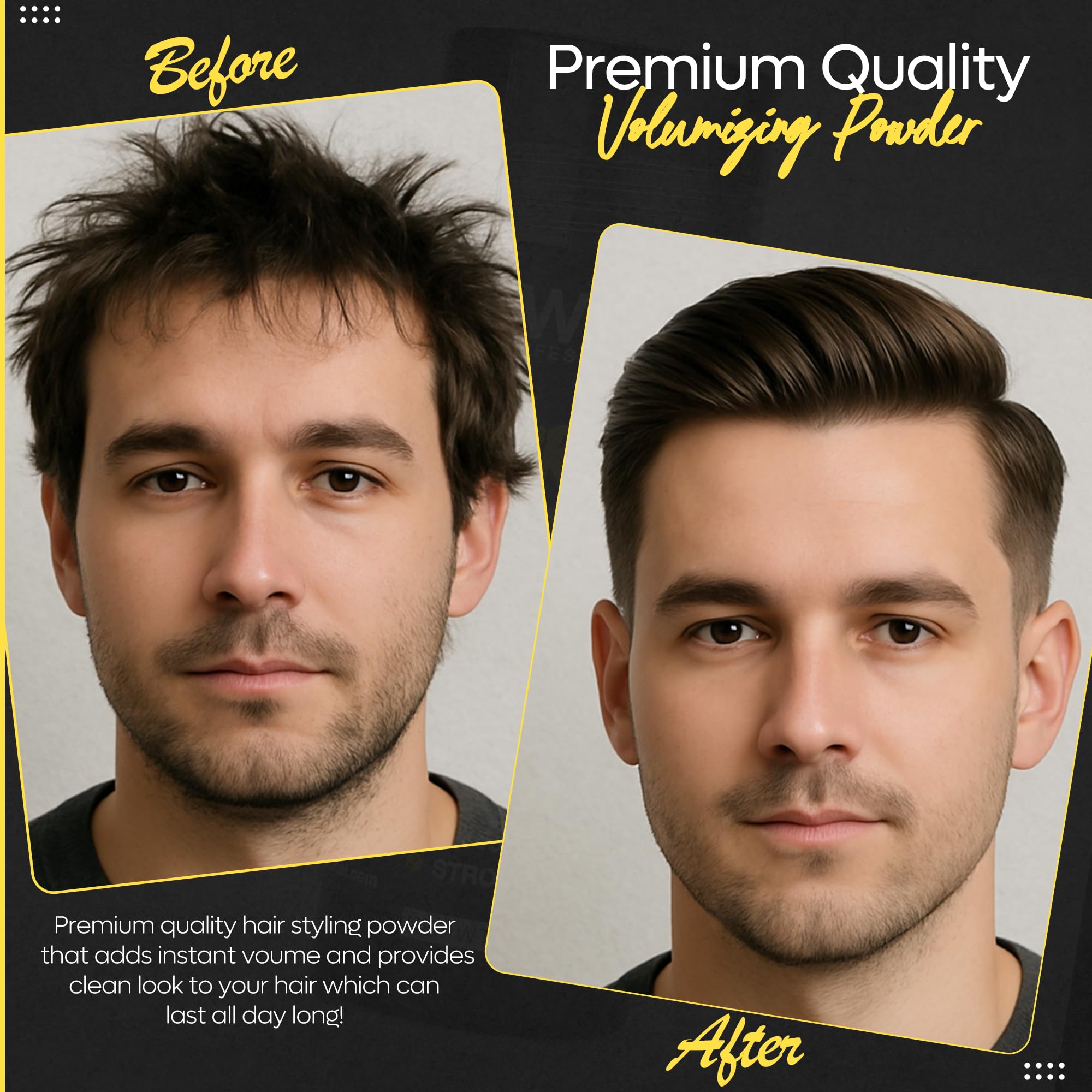 Kiwinz Professional powder close-up shows volumizing texture