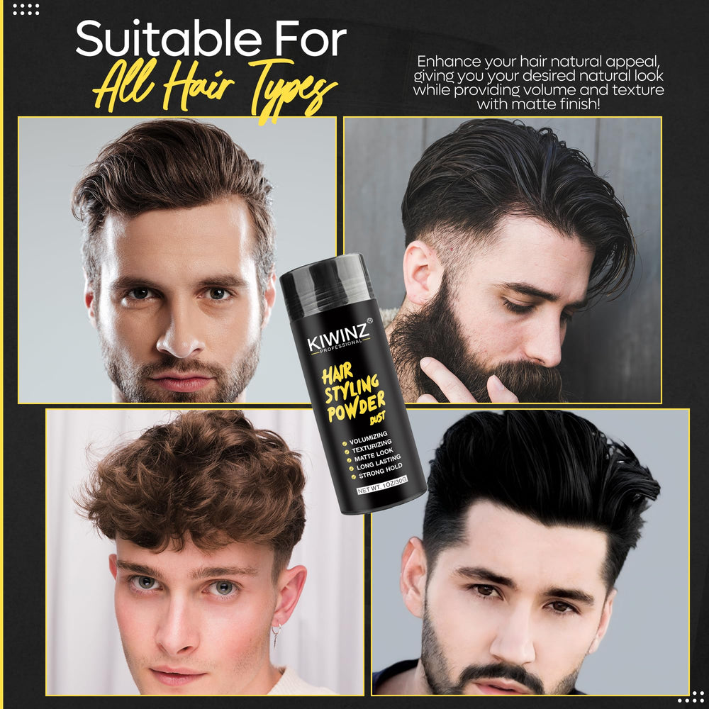 Kiwinz powder on hair enhances texture without shine