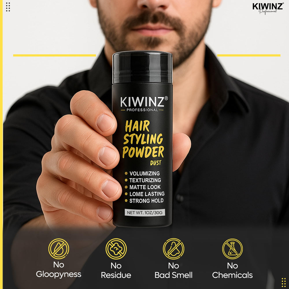 Kiwinz powder non-sticky formula detail close-up