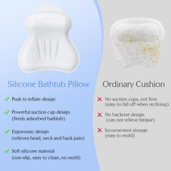 Kixcvdm bath pillow rinsed under faucet and hung to dry for easy maintenance