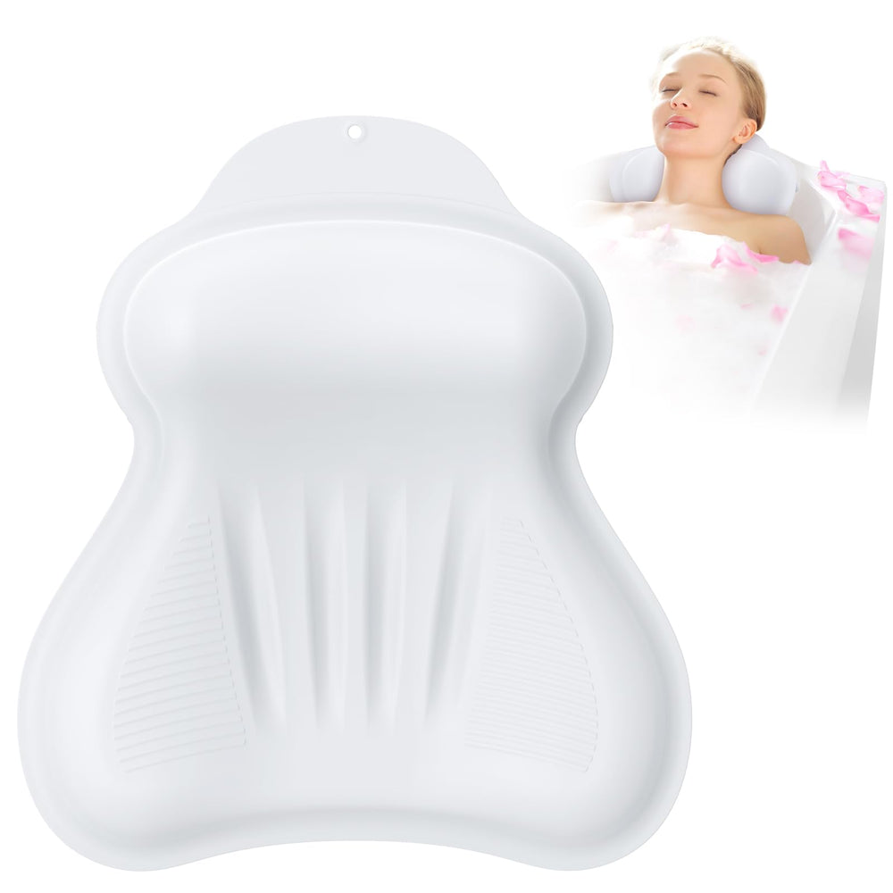 Kixcvdm silicone bath pillow with original airbag showing adjustable head support for a relaxing soak