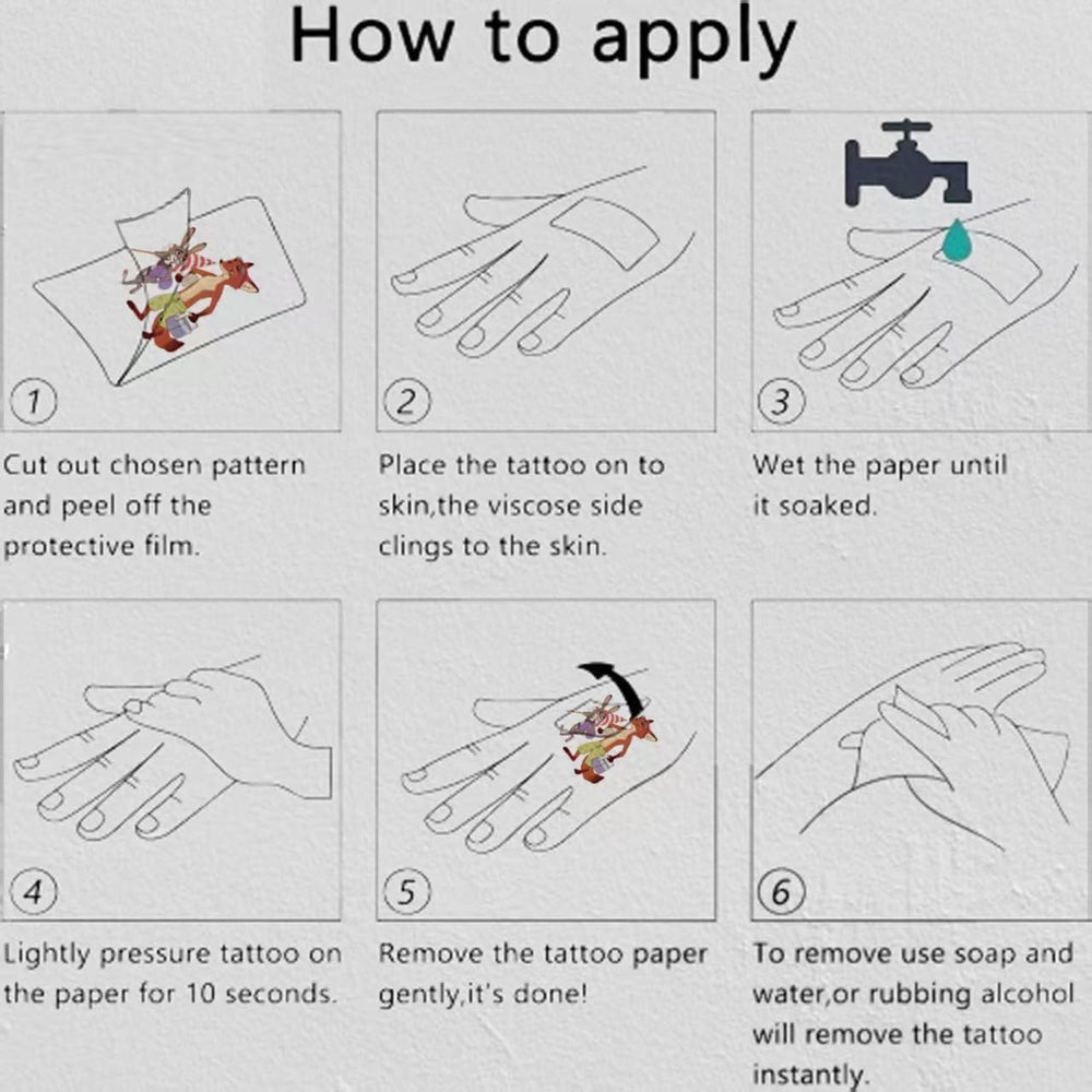 KKOND Zootopia2 tattoo-application-process for quick setup.