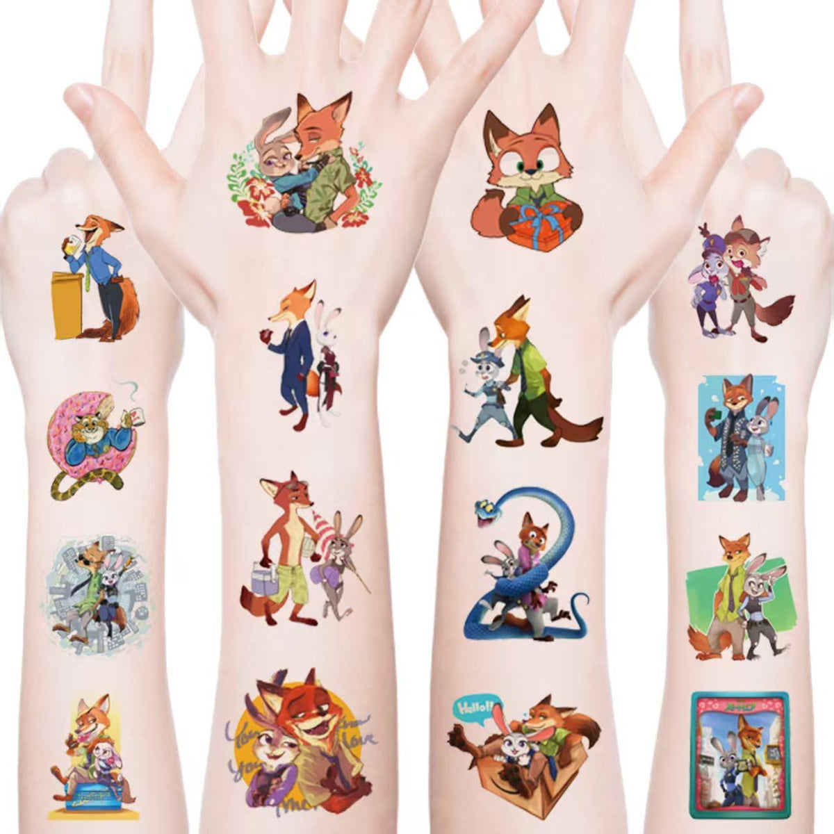  KKOND Zootopia2 tattoo assortment for a themed party.