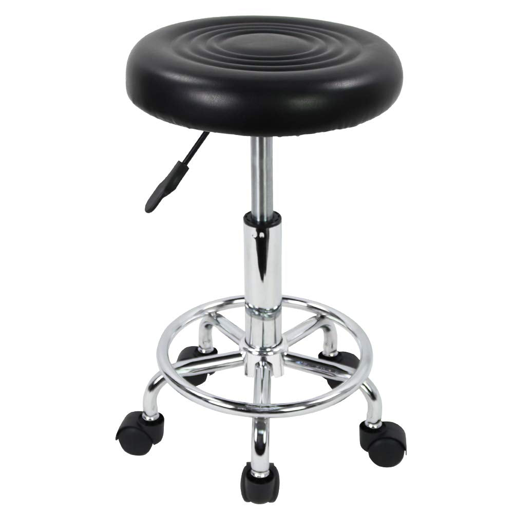 KKTONER PU leather round stool seat — cushioned and easy to wipe clean for salons.