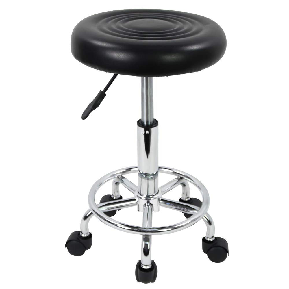 KKTONER PU leather round stool seat — cushioned and easy to wipe clean for salons.