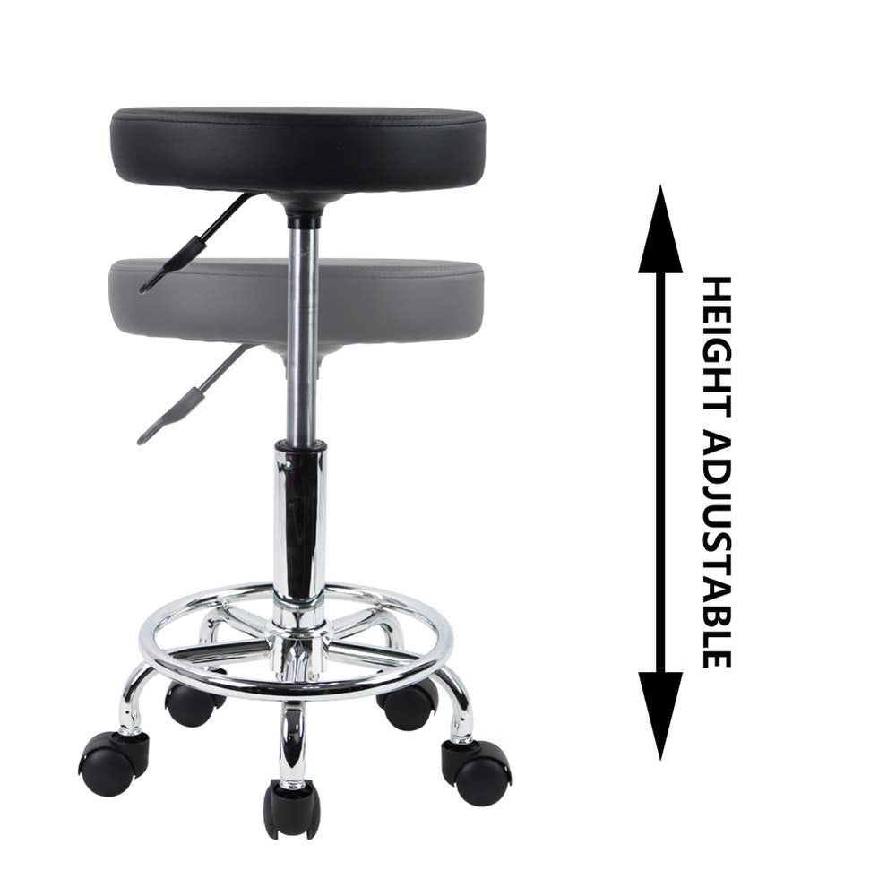 KKTONER PU leather stool resists water and oil for easy cleaning.