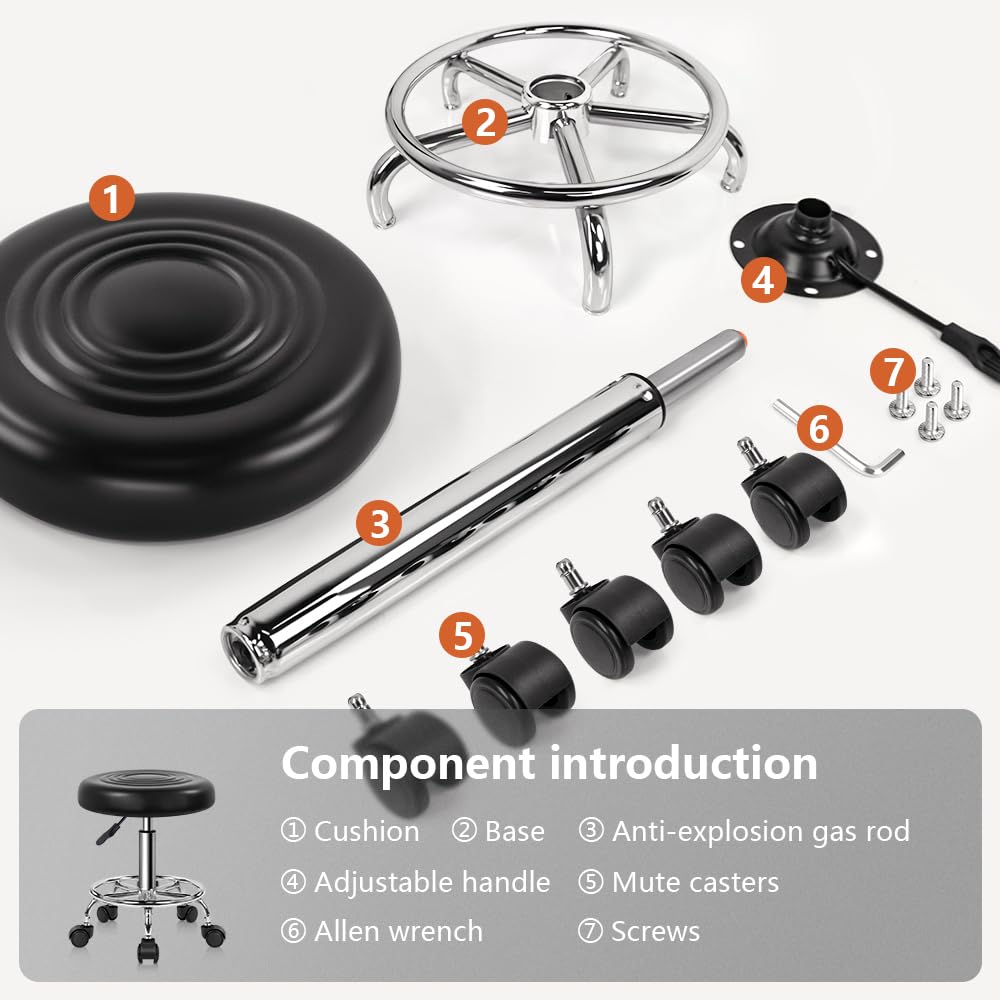 KKTONER PU leather stool cleaning — waterproof surface resists spills.
